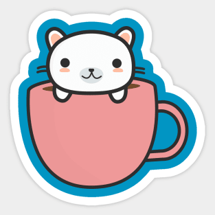 Cat in a coffee mug t-shirt Sticker